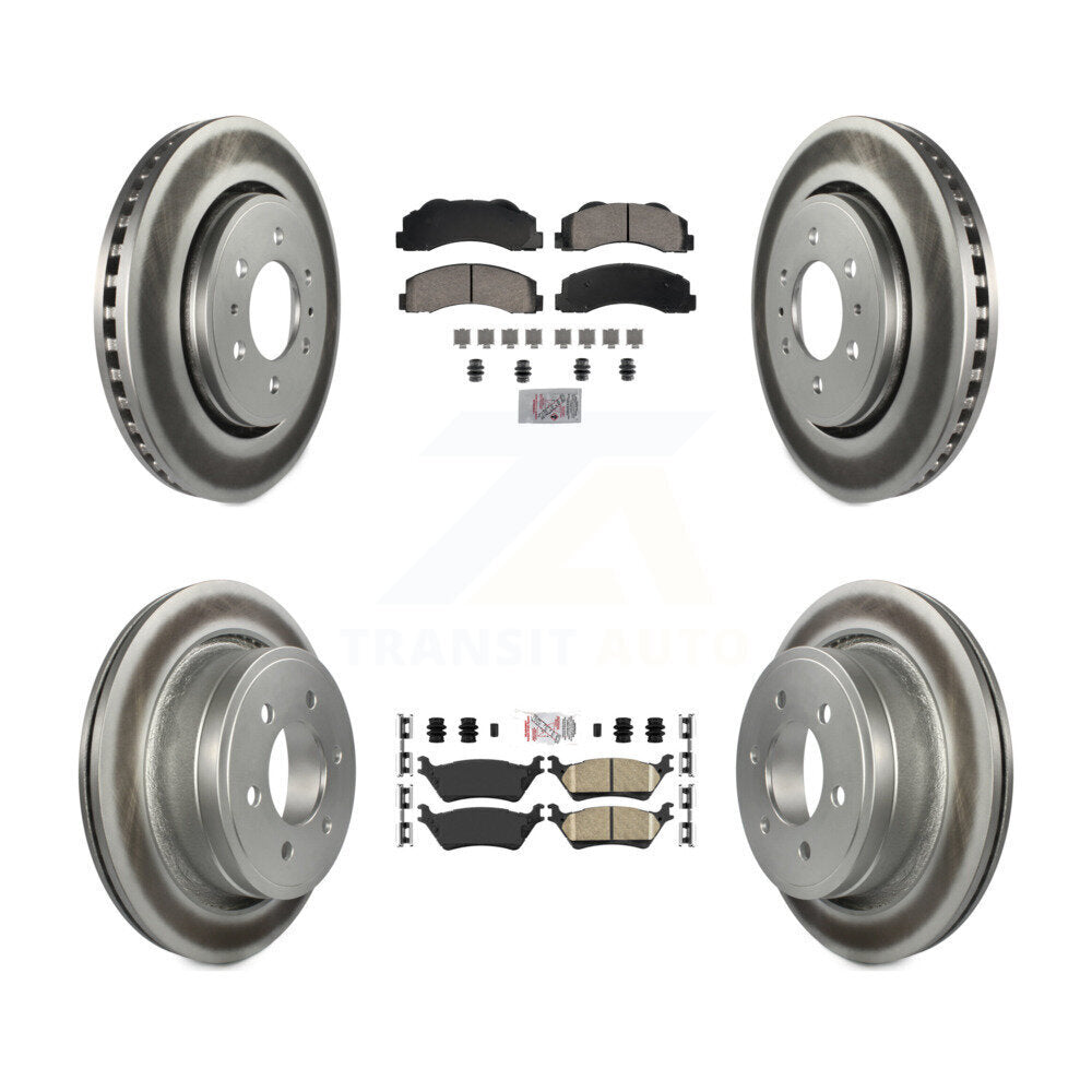 Kit de plaquettes en céramique avant et arrière et de rotors de frein à disque revêtus pour Ford F-150