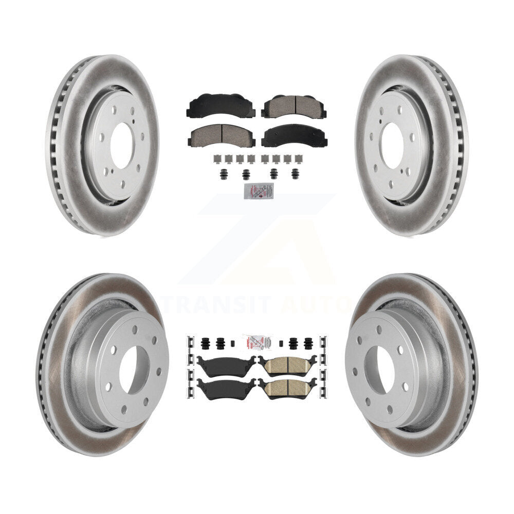 Kit de plaquettes en céramique avant et arrière et Rotor de frein revêtu pour Ford F-150 avec roue à 7 écrous