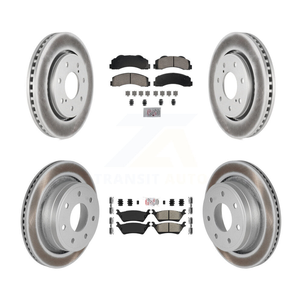 Kit de rotors de frein à disque recouverts de plaquettes semi-métalliques avant et arrière en céramique pour Ford F-15