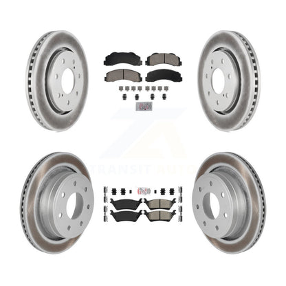 Kit de rotors de frein à disque recouverts de plaquettes semi-métalliques avant et arrière en céramique pour Ford F-15