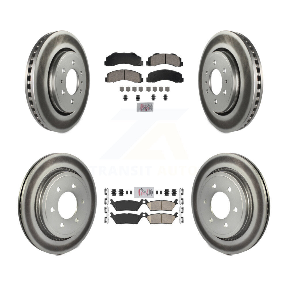 Kit de plaquettes en céramique avant et arrière et de rotors de frein à disque revêtus pour Ford F-150