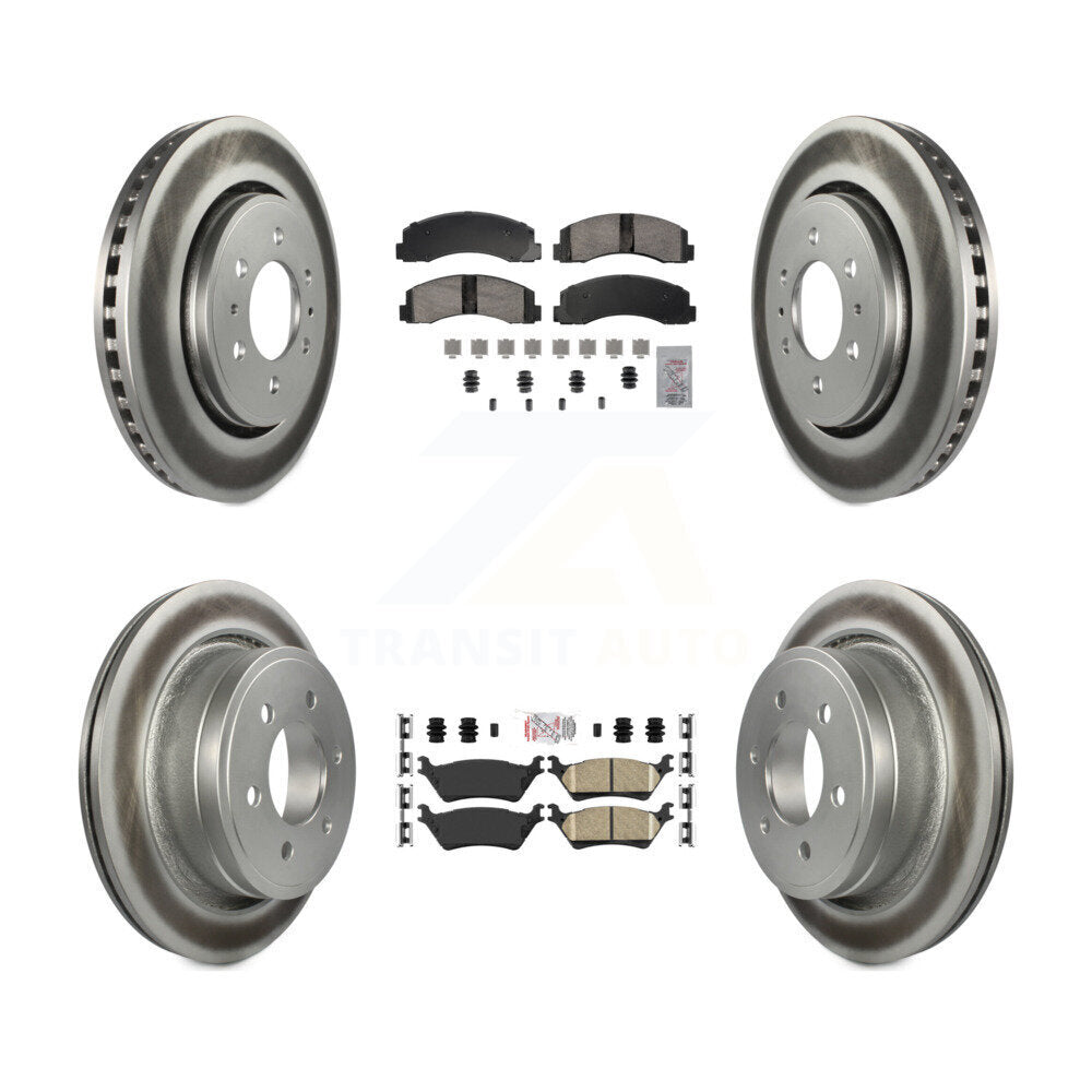 Kit de plaquettes en céramique avant et arrière et de rotors de frein à disque revêtus pour Ford F-150