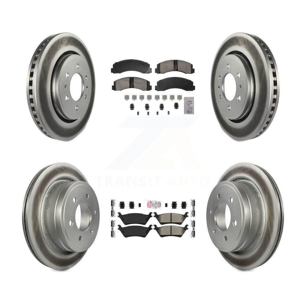 Kit de rotors de frein à disque recouverts de plaquettes semi-métalliques avant et arrière en céramique pour Ford F-15