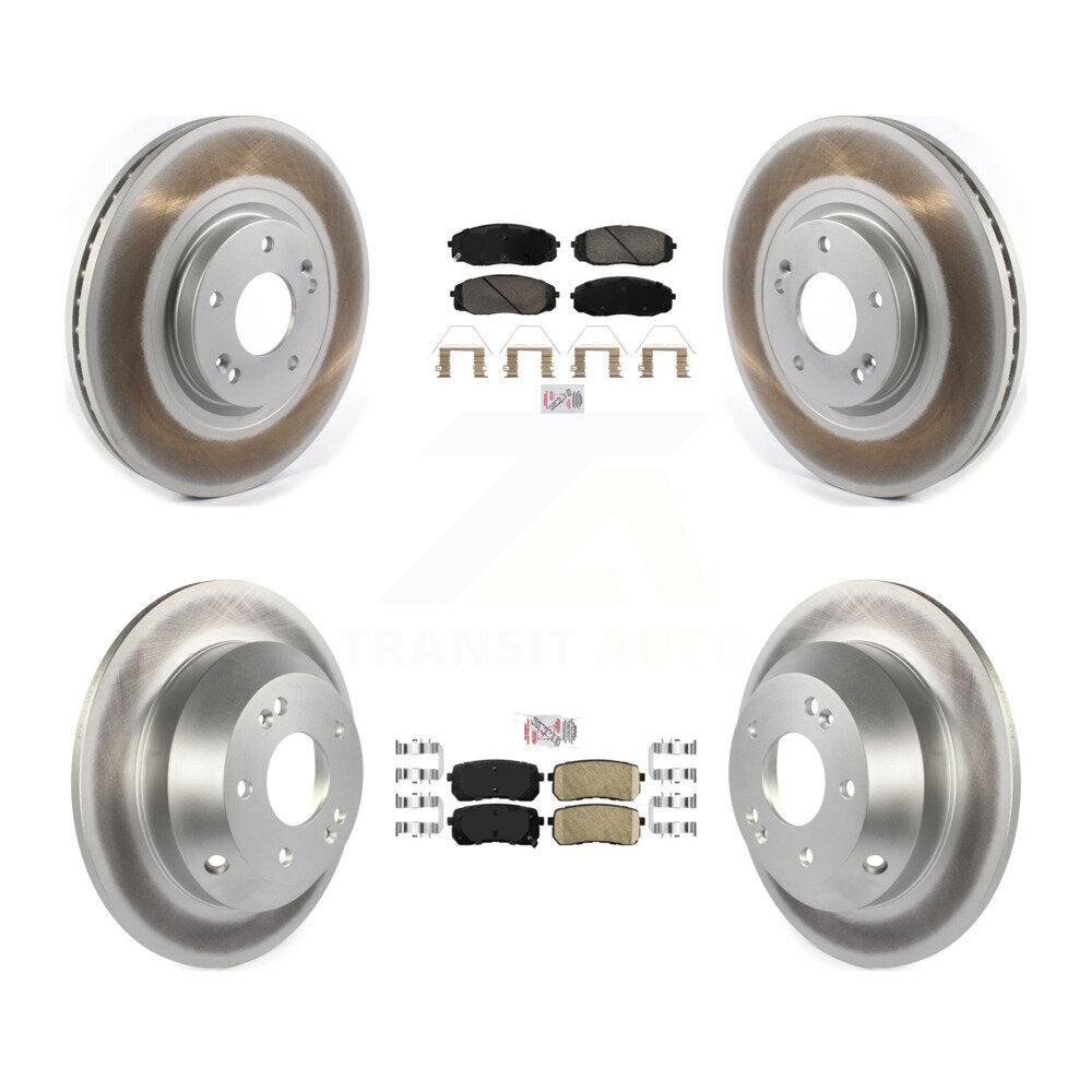 Kit de plaquettes en céramique avant et arrière et de rotors de frein à disque revêtus pour Kia Sedon 2020 – 2021