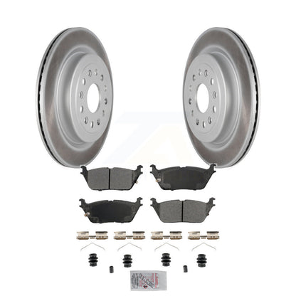 Kit de rotors de frein à disque à revêtement arrière et de plaquettes semi-métalliques pour Ram 1500 KGA-10586