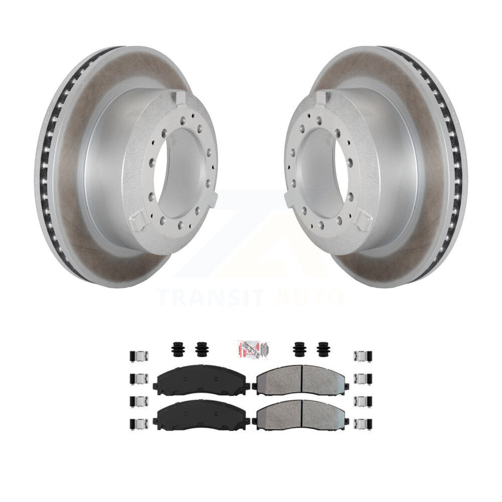 Kit de rotor de frein à disque à revêtement arrière et de plaquettes semi-métalliques pour Ford F-350 Super Dut