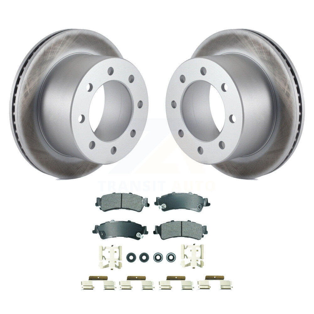 Rotors de frein à disque à revêtement arrière et kit de plaquettes semi-métalliques pour GMC Sierra 350 2001