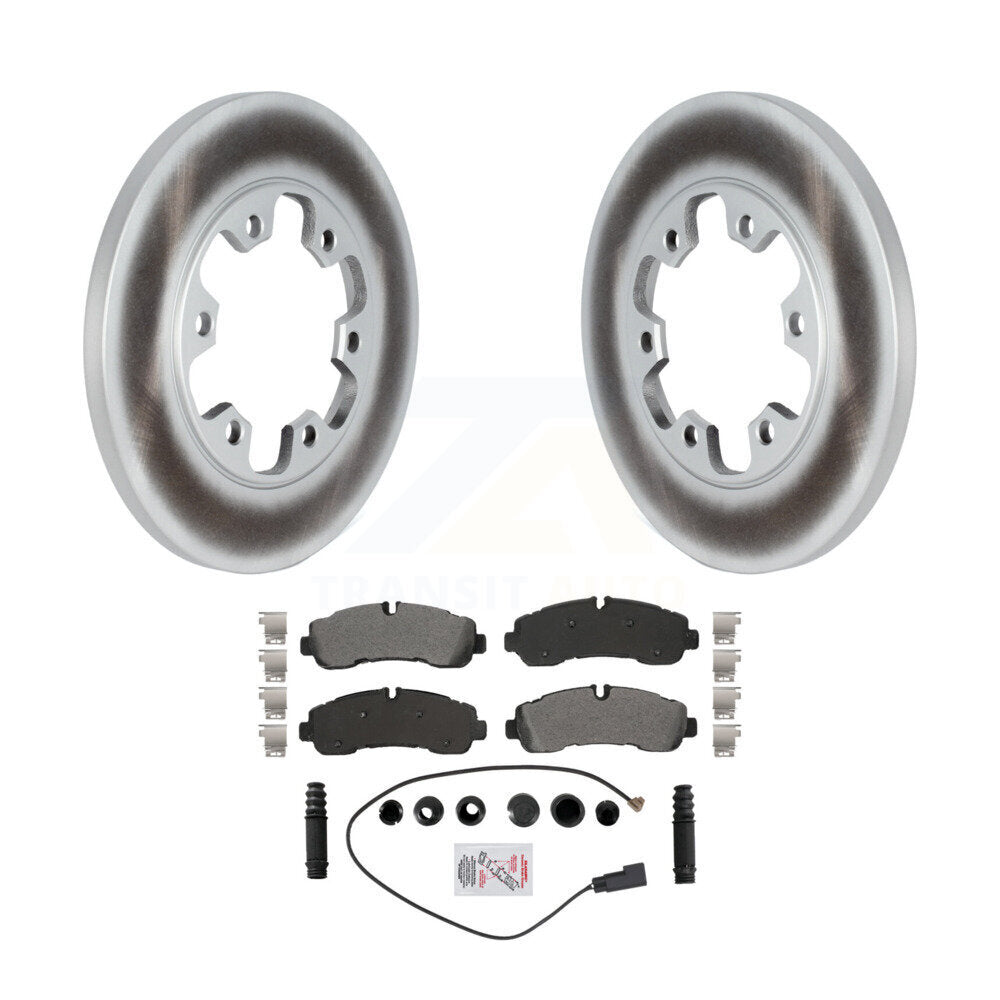Rotor de frein à disque à revêtement arrière et Kit de plaquettes semi-métalliques pour Ford Transit-350 HD AW