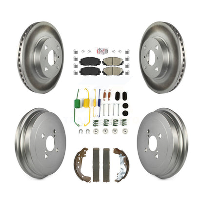 Rotor de frein à disque avant et arrière, tampons en céramique et Kit de tambour revêtu (7 pièces) pour Toyota Yari