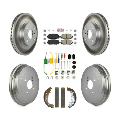Rotor de frein à disque avant et arrière, tampons en céramique et Kit de tambour revêtu (7 pièces) pour Toyota Yari