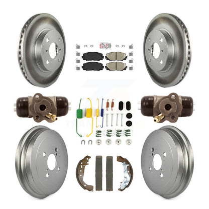 Rotor de frein à disque avant et arrière, tampons en céramique et Kit de tambour revêtu (9 pièces) pour Toyota Yari