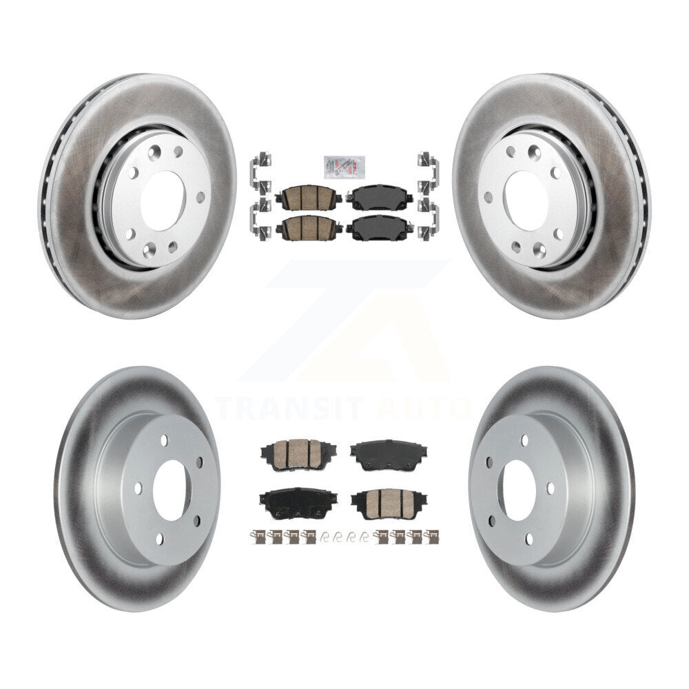 Kit de plaquettes en céramique avant et arrière et de rotors de frein à disque enduits pour Nissan Kicks