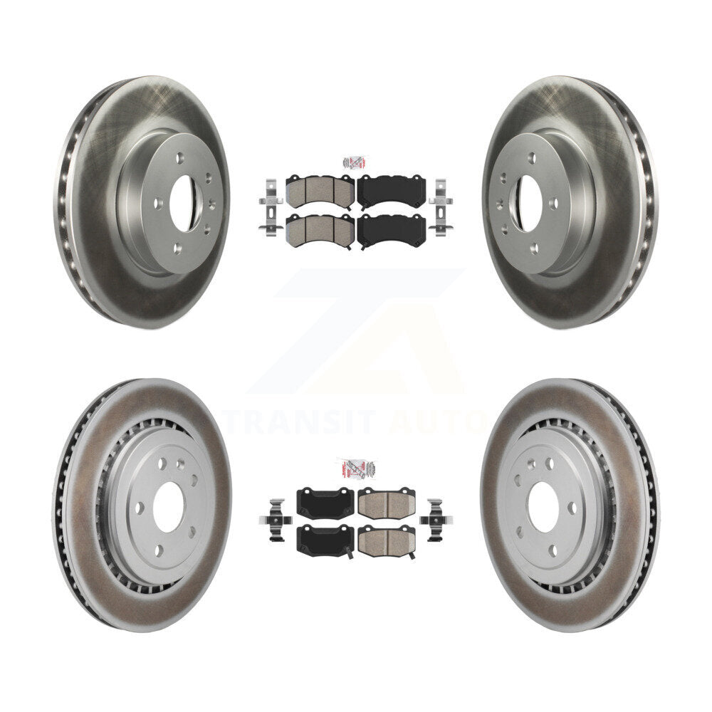 Kit de plaquettes en céramique avant et arrière semi-métalliques et Rotor de frein revêtu pour Cadillac ATS