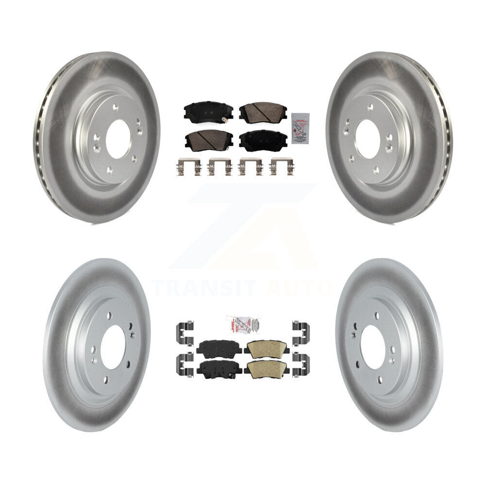 Kit de plaquettes en céramique avant et arrière et rotor de frein à disque revêtu pour Kia Soul E 2020 – 2023