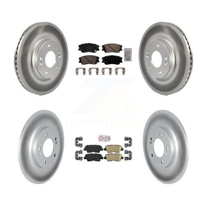 Kit de plaquettes en céramique avant et arrière et rotor de frein à disque revêtu pour Kia Soul E 2020 – 2023