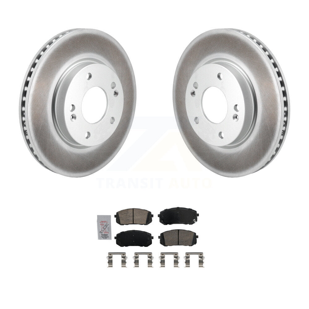 Rotors de frein à disque à revêtement avant et kit de plaquettes en céramique pour Hyundai Elantra