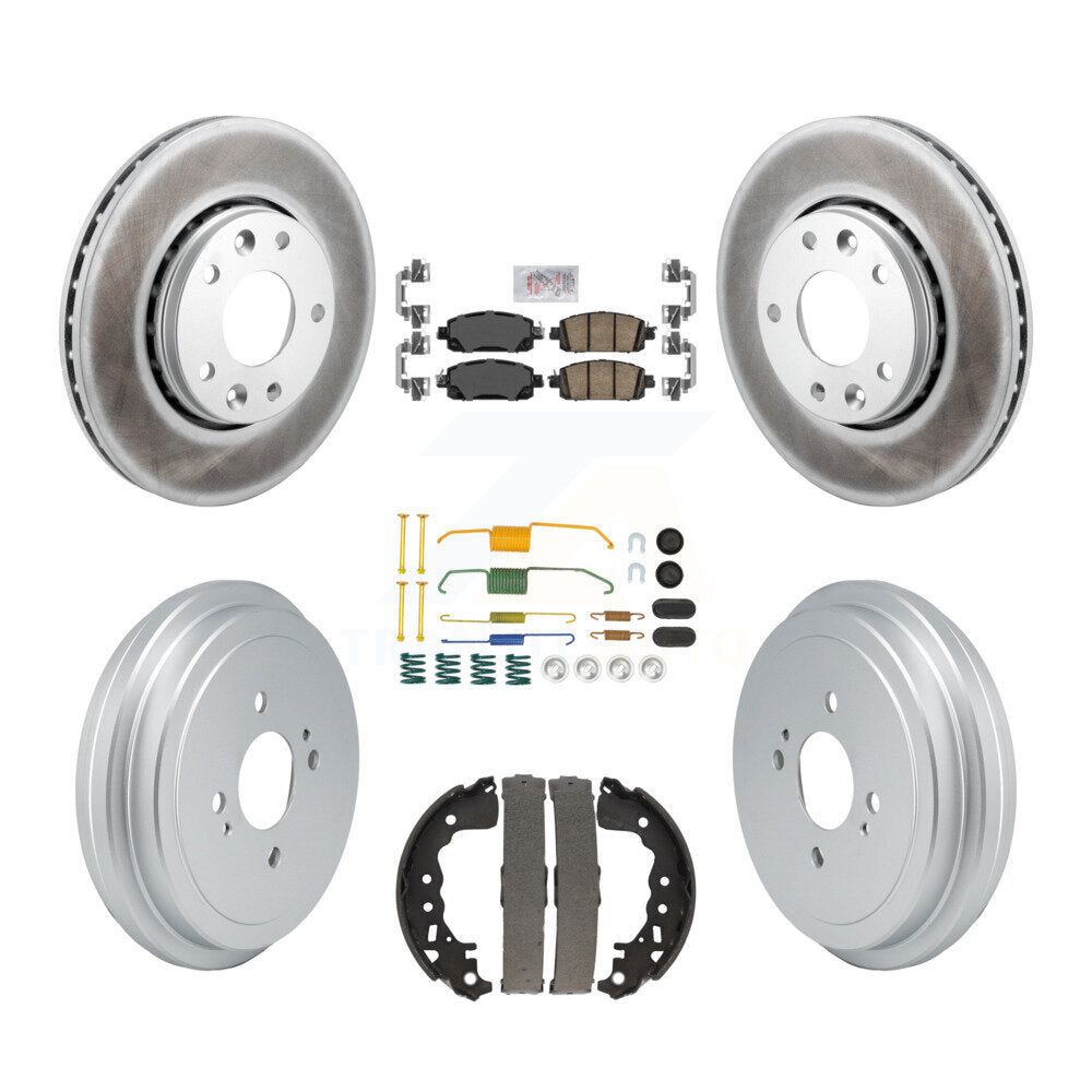 Rotor de frein à disque avant et arrière, tampons en céramique et Kit de tambour revêtu (7 pièces) pour Nissan Kick