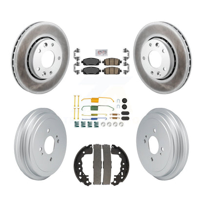 Rotor de frein à disque avant et arrière, tampons en céramique et Kit de tambour revêtu (7 pièces) pour Nissan Kick