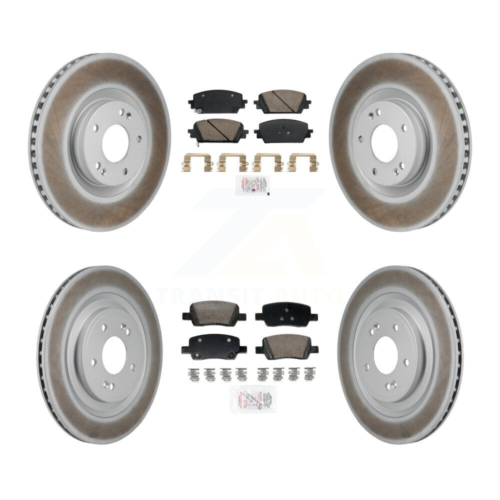 Kit de plaquettes en céramique avant et arrière et Rotor de frein revêtu, pour Hyundai Santa Fe Kia Sorent