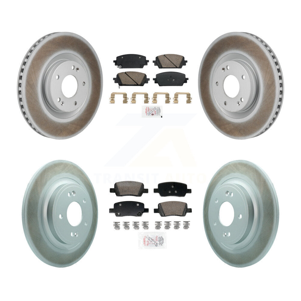 Kit de plaquettes en céramique avant et arrière et Rotor de frein revêtu, pour Hyundai Santa Fe Kia Sorent
