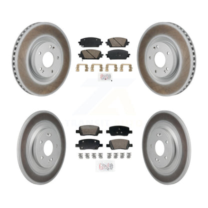 Kit de plaquettes en céramique avant et arrière et rotor de frein revêtu pour Hyundai Santa Cru 2022 – 2023