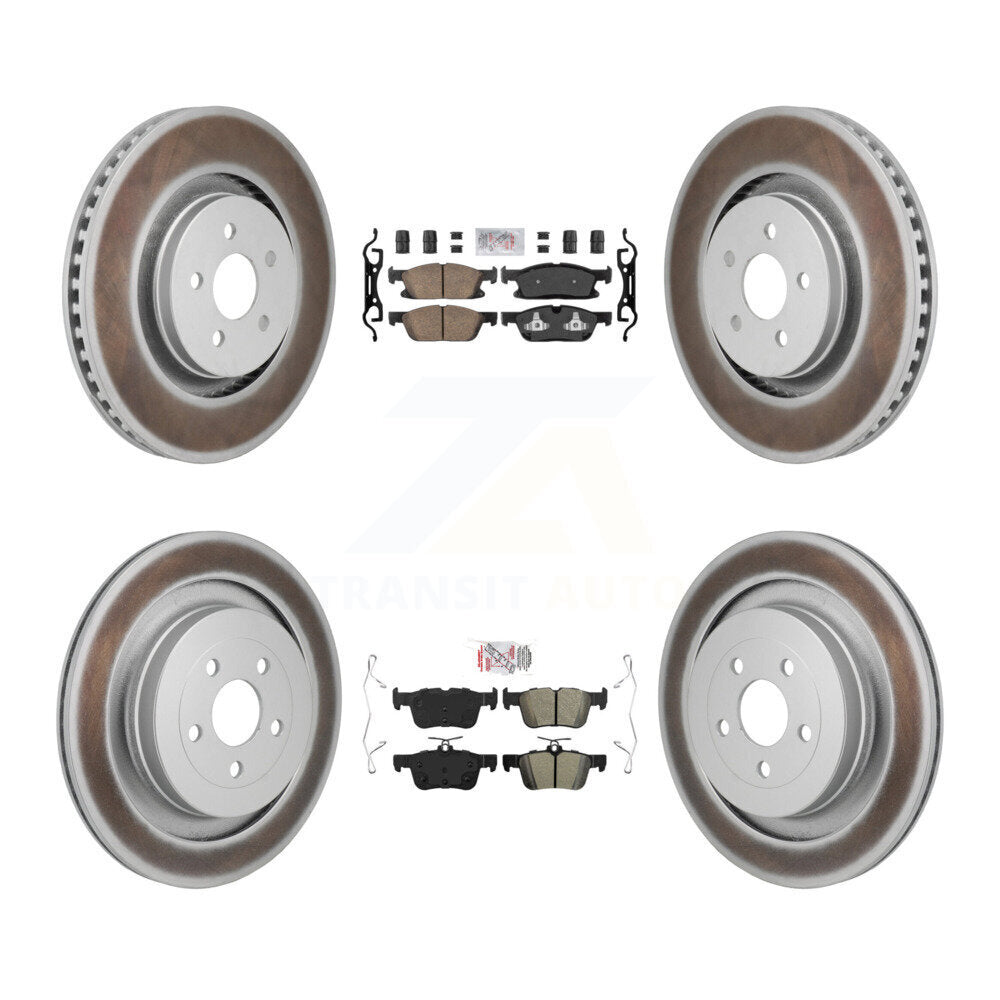 Kit de plaquettes semi-métalliques avant et arrière en céramique et rotor de frein à disque revêtu pour Ford Edge