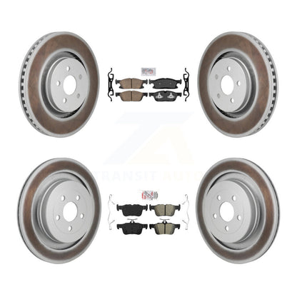 Kit de plaquettes semi-métalliques avant et arrière en céramique et rotor de frein à disque revêtu pour Ford Edge