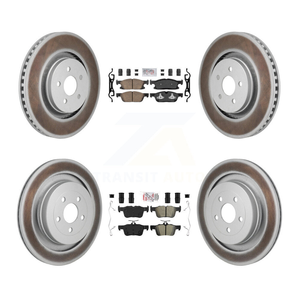 Kit de plaquettes semi-métalliques avant et arrière en céramique et rotor de frein à disque revêtu pour Ford Edge