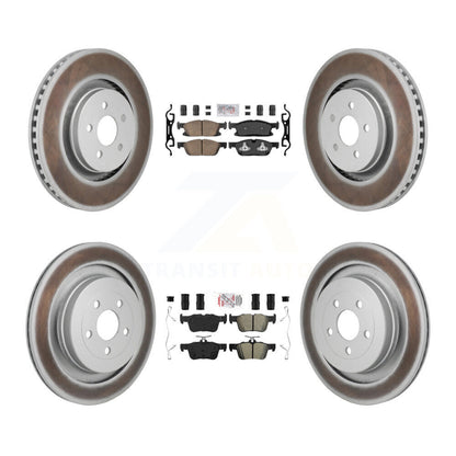 Kit de plaquettes semi-métalliques avant et arrière en céramique et rotor de frein à disque revêtu pour Ford Edge
