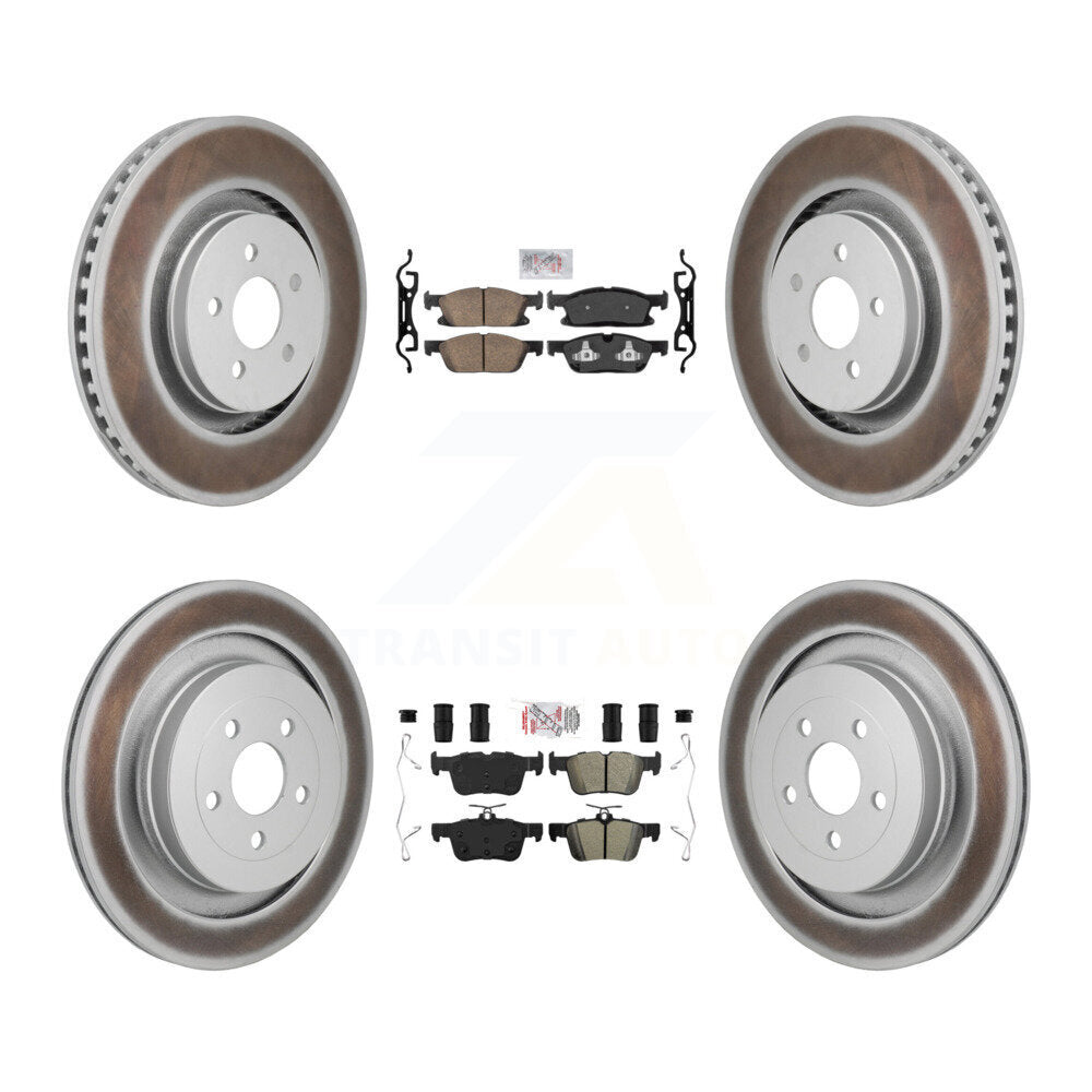 Kit de plaquettes semi-métalliques avant et arrière en céramique et rotor de frein à disque revêtu pour Ford Edge