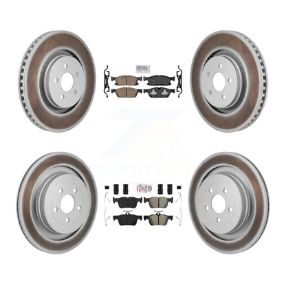 Kit de plaquettes semi-métalliques avant et arrière en céramique et rotor de frein à disque revêtu pour Ford Edge