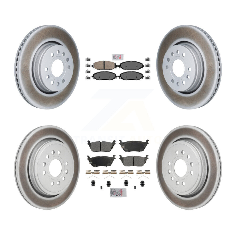 Kit de rotors de frein avant et arrière semi-métalliques avec revêtement en céramique pour Ram 1500 Jeep