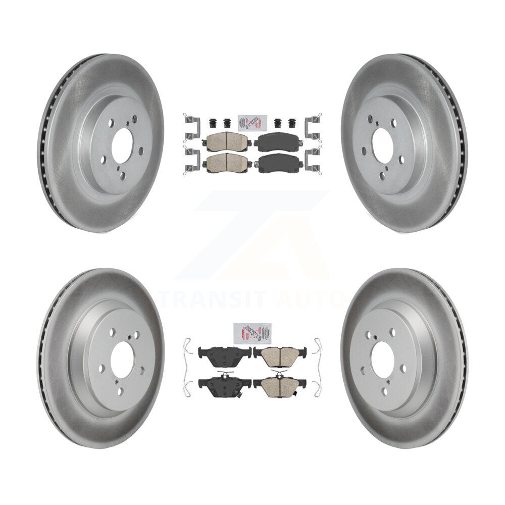 Kit de plaquettes en céramique avant et arrière et disques de frein à disque revêtus pour Subaru Crosstrek