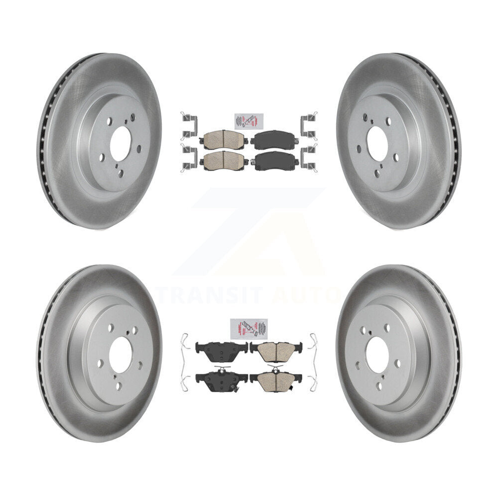 Kit de plaquettes en céramique avant et arrière et disques de frein à disque revêtus pour Subaru Crosstrek