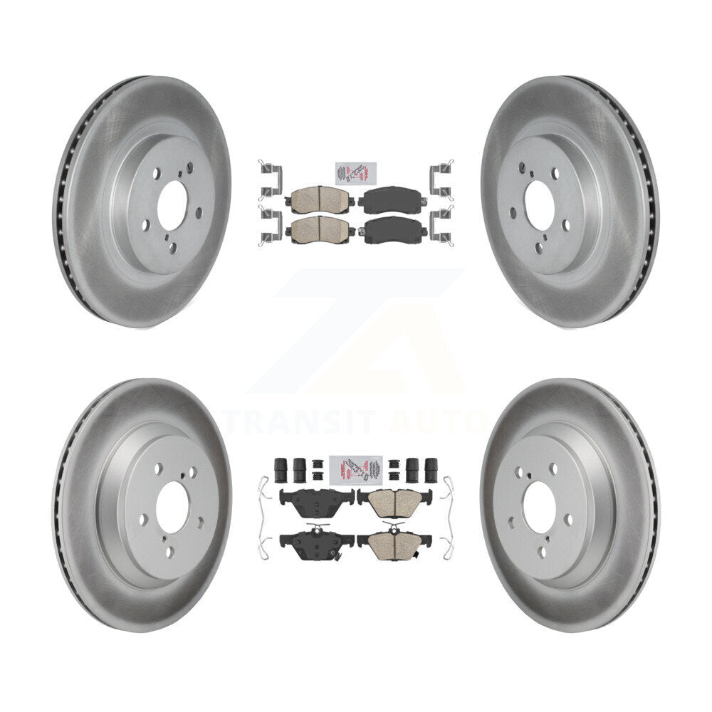 Kit de plaquettes en céramique avant et arrière et disques de frein à disque revêtus pour Subaru Crosstrek