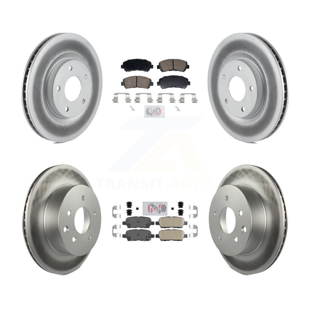 Kit de plaquettes en céramique avant et arrière et disques de frein enduits pour Nissan Rogue Selec