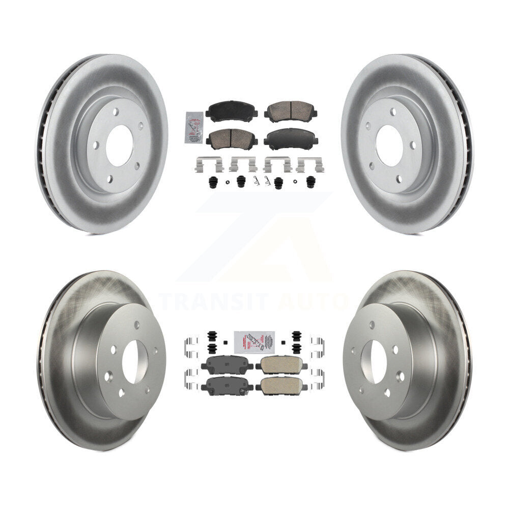 Kit de plaquettes en céramique avant et arrière et disques de frein enduits pour Nissan Rogue Selec