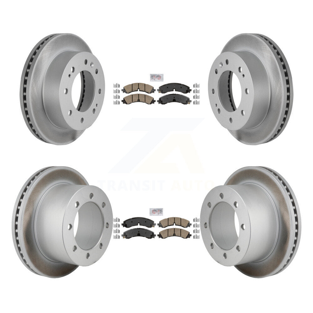 Kit de plaquettes en céramique avant et arrière et Rotor de frein revêtu pour GMC Sierra 3500 HD Chevrole