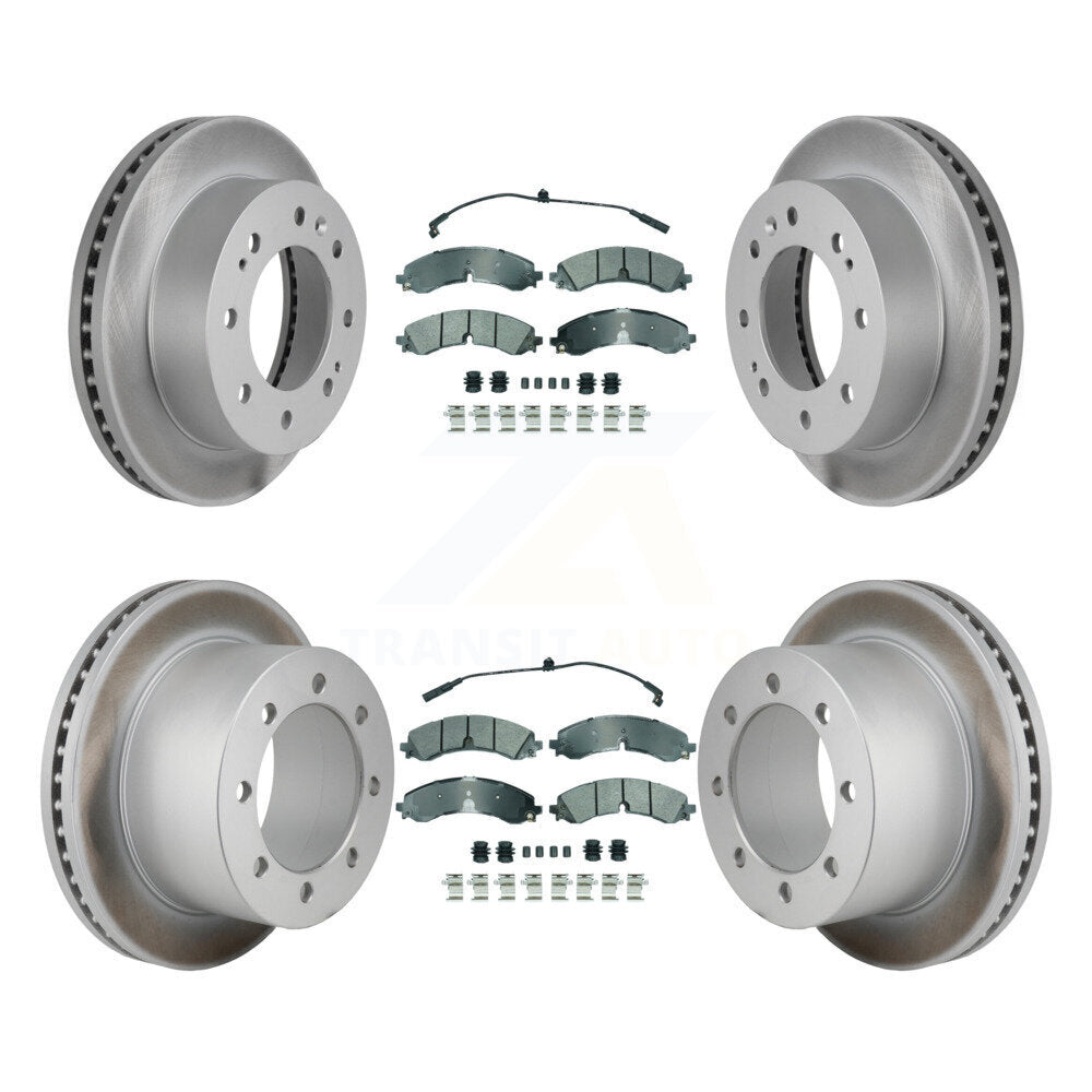 Kit de rotors de frein à disque avec revêtement de plaquettes semi-métalliques avant et arrière pour GMC Sierra 3500 H