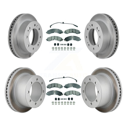 Kit de rotors de frein à disque avec revêtement de plaquettes semi-métalliques avant et arrière pour GMC Sierra 3500 H