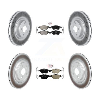 Kit de rotors de frein à disque recouverts de plaquettes semi-métalliques avant et arrière pour Mercedes-Benz E40