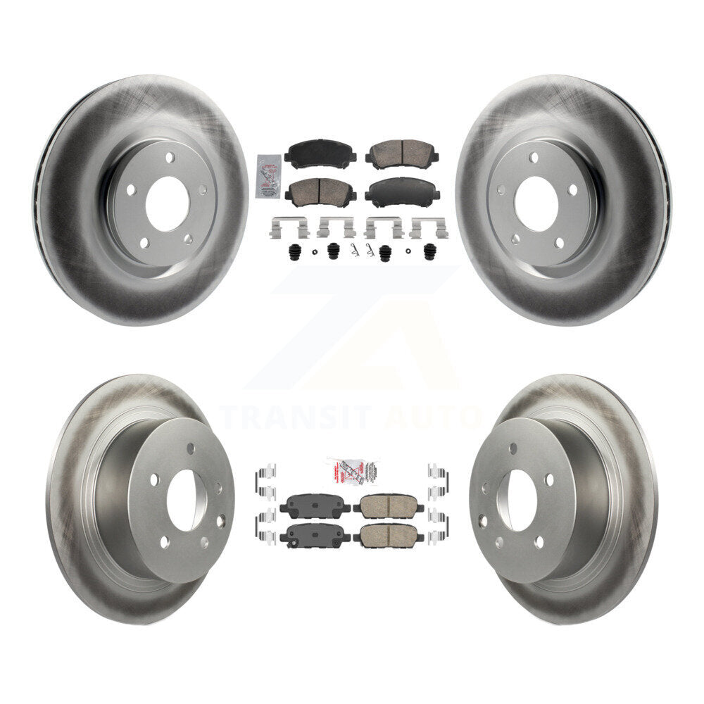 Kit de rotors de frein à revêtement de plaquettes en céramique avant et arrière, pour Nissan Sentra SE-R Spec 07-12
