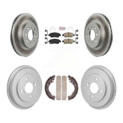 Rotors de frein à disque avant et arrière, tampons en céramique et Kit de tambour revêtu pour Honda Fit D 2013