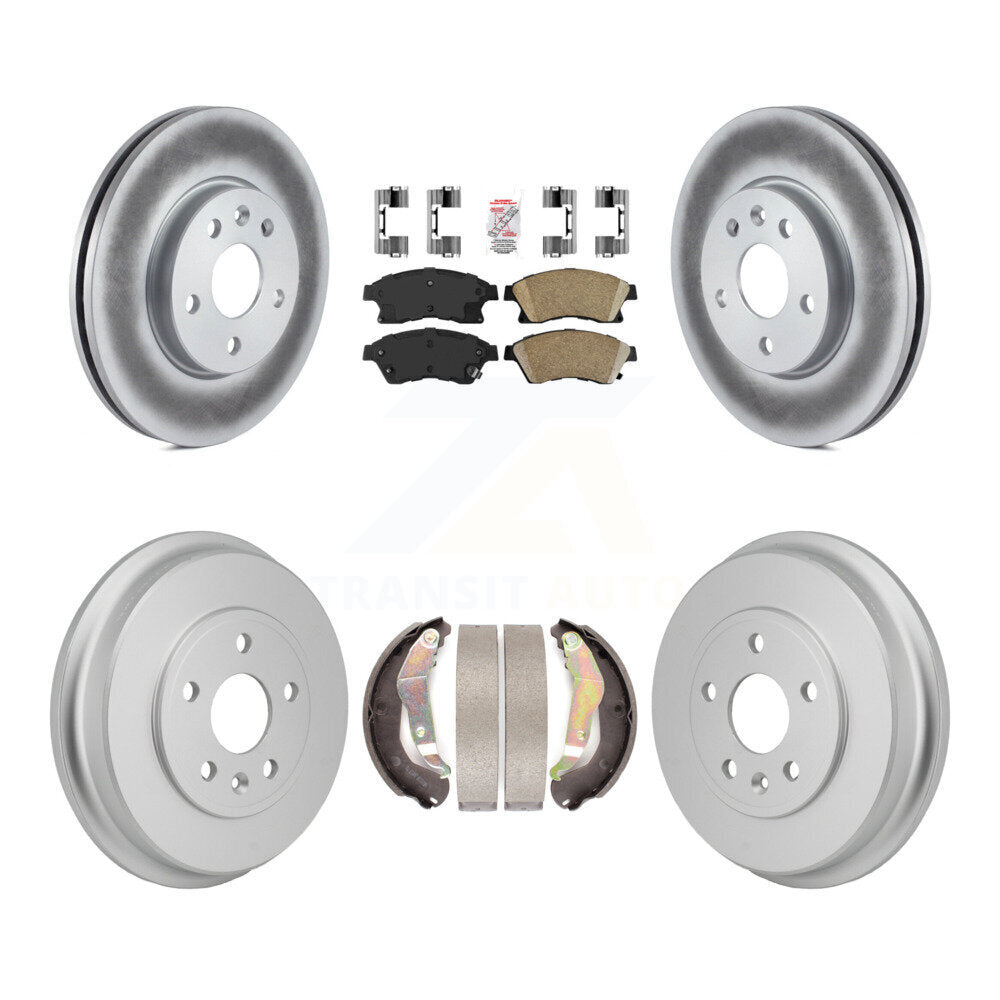 Rotors de frein à disque avant et arrière, tampon en céramique et Kit de tambour enduit pour Chevrolet Soni