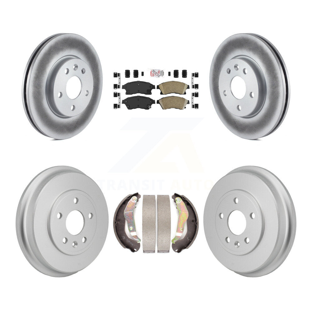 Rotors de frein à disque avant et arrière, tampon en céramique et Kit de tambour enduit pour Chevrolet Soni