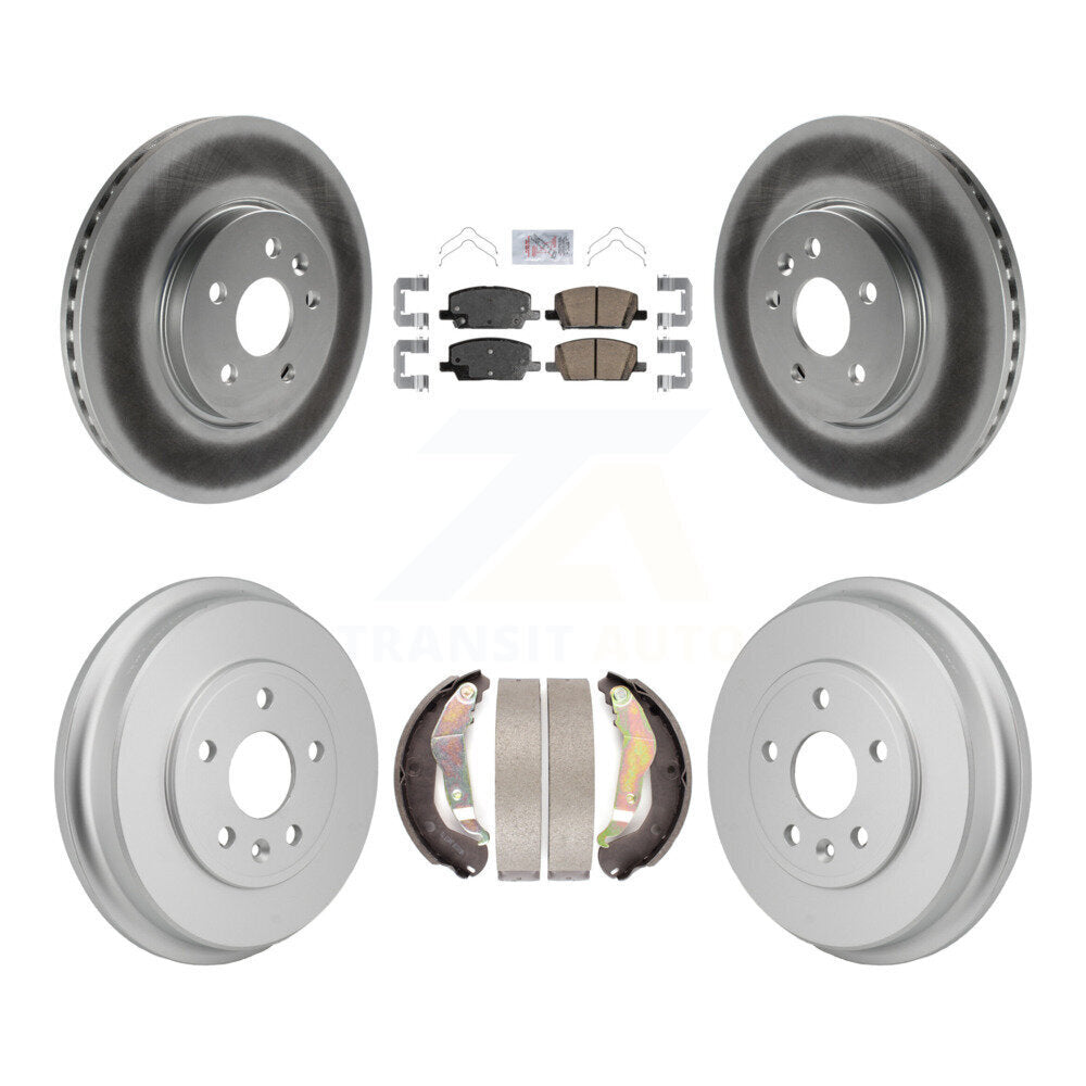 Rotors de frein à disque avant et arrière, plaquettes en céramique et Kit de tambour enduit pour Chevrolet Tra