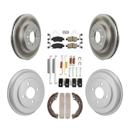 Rotors de frein à disque avant et arrière, tampons en céramique et Kit de tambour revêtu (7 pièces) pour Honda Fi
