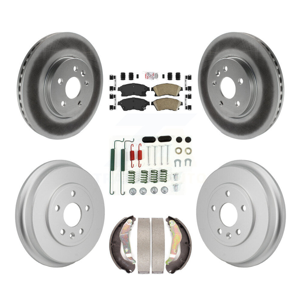 Kit de tambour avec revêtement en céramique, Rotors de frein avant et arrière (7 pièces) pour Chevrolet Sonic R