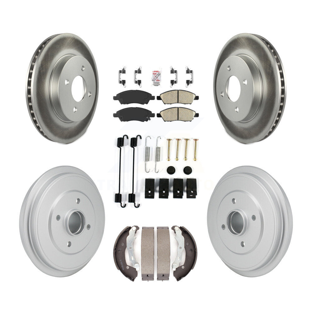Kit de tambour avec revêtement de plaquettes en céramique, Rotors de frein avant et arrière (7 pièces) pour Nissan Micra Vers