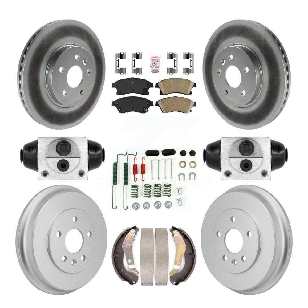 Kit de tambour avec revêtement en céramique, Rotors de frein avant et arrière (9 pièces) pour Chevrolet Sonic R